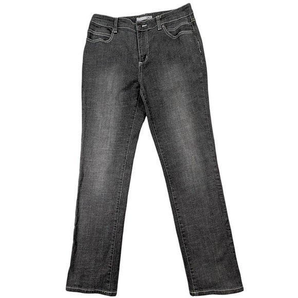 Chico's Denim - Chico's Platinum Jeans Womens 8‎ Charcoal Indie Sleaze Y2K Alternative Grunge